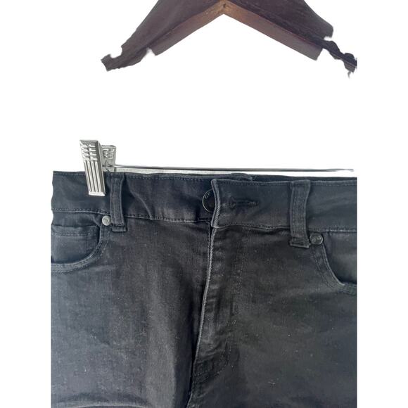 CP Jeans Black Wash Cut-Off Raw Hem Mini Denim Skirt Junior's Size 1 - Picture 2 of 7